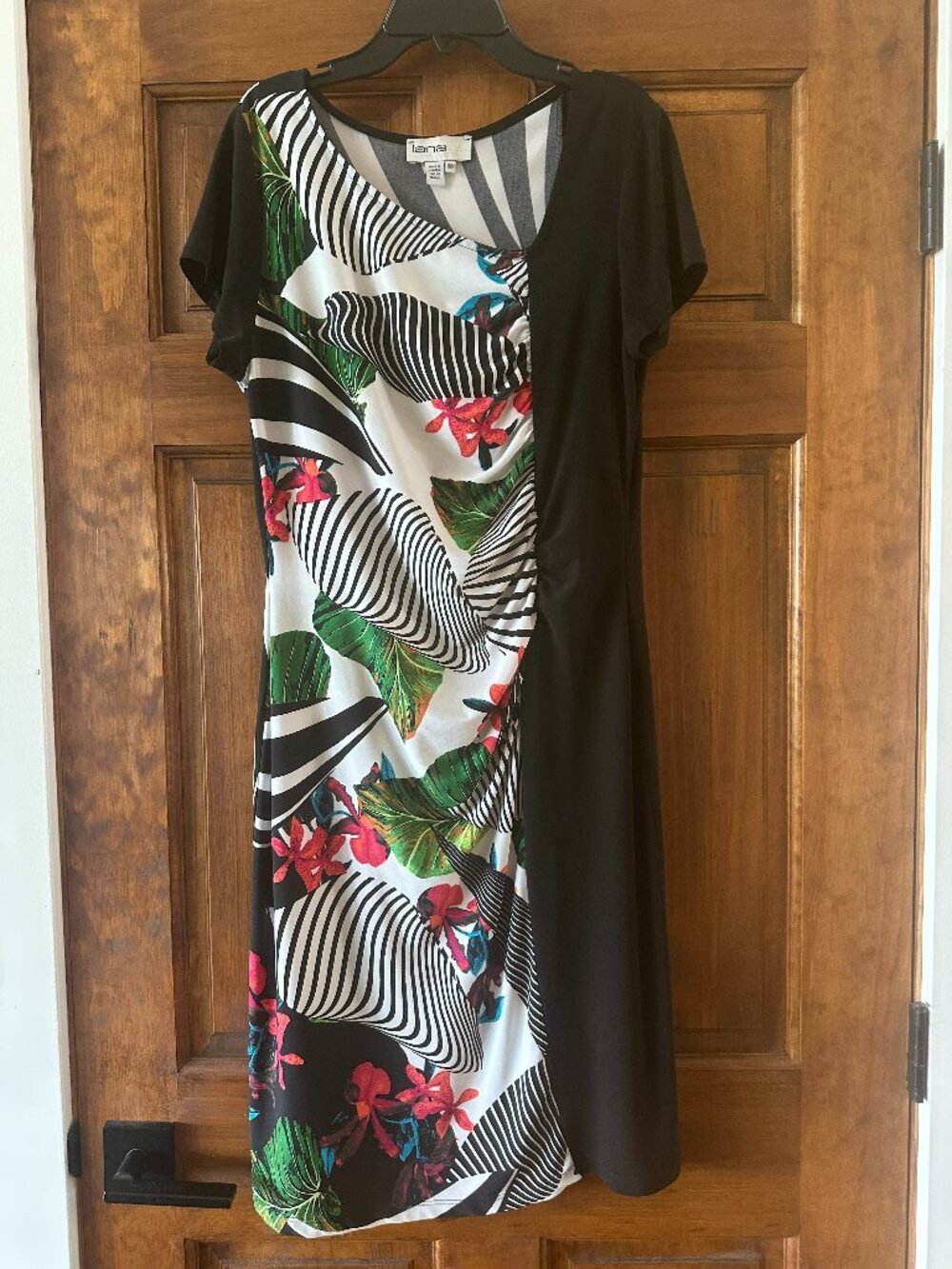 Lanalee Black & Tropical Pattern Dress – Size Medium